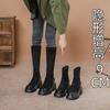 2025 осень и зима толстый каблук толстая подошва внутренняя высота показывает длинные ноги модные универсальные ботинки Martin женские ins средние ботинки тонкие ботинки