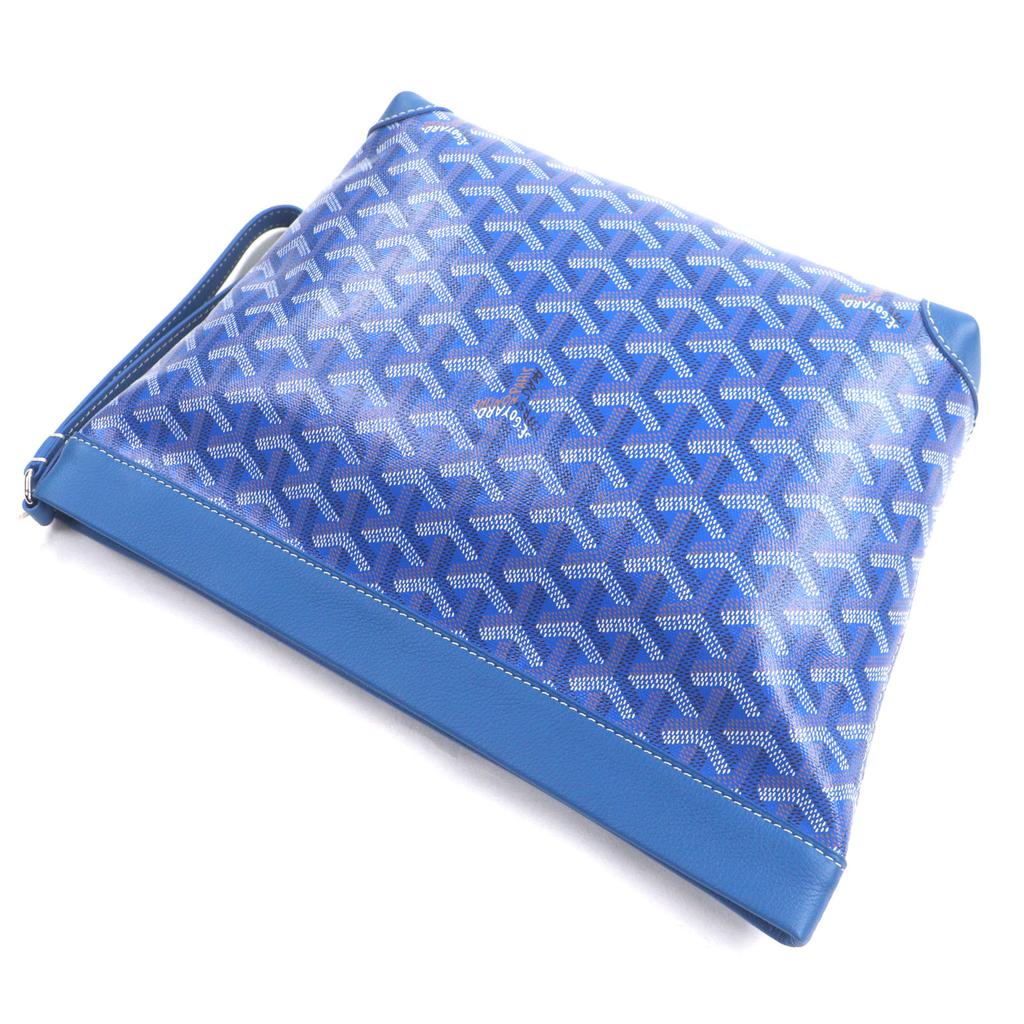 Pristine GOYARD Clutch Bag Conti Pouch Blue Mens CONTIPPMLTY01CL01P Used