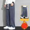Winter Aoli Velvet Fabric Fleece Warm Casual Pants Men Work Fashion Thick Korea Flocking Joggers Cargo Trousers Male