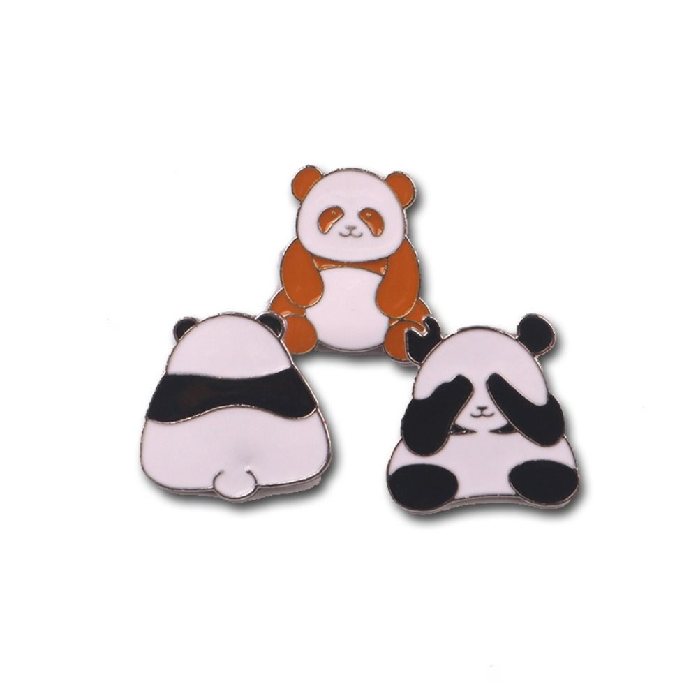 Enamel Cartoon Panda Brooch Zinc Zinc Alloy Animal Brooch Personality Clothes Pins Friends