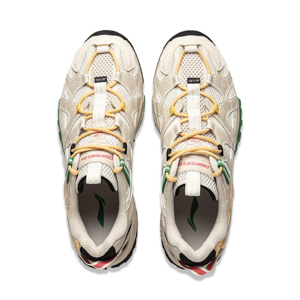 Li Ning CF Adventure Series Comfortable Versatile Shock Absorbing Durable Low Top Casual Shoes Men Sneaker White Gray Black AGLU073-4