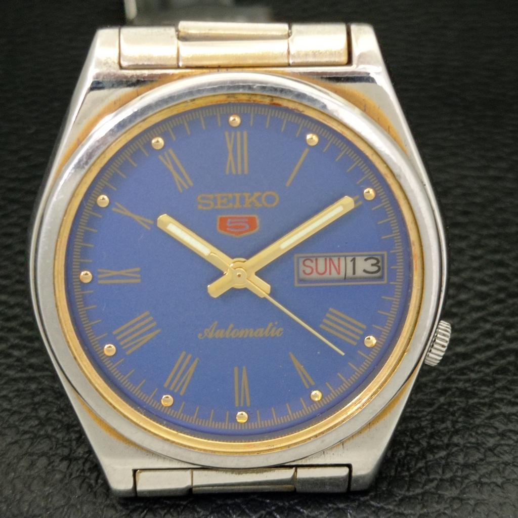 Б/У винтажные мужские часы SEIKO 5 AUTOMATIC 7009A из Японии с синим циферблатом a433466-2 R116-a433466