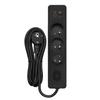 SELDUR G3FH52S Power Strip, 3 Type E Sockets + Switch, USB A+C Fast Charging 20W, Black, 5m Cable
