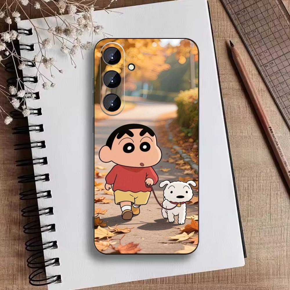 Cartoon S-Crayon Shin-chan Phone Case For Samsung Galaxy A73,A72,A71,A70,A52,A51 Others Soft Black Cover