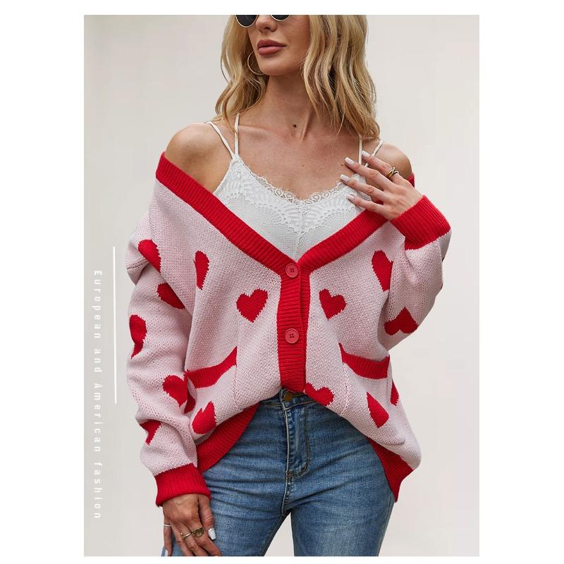 Женский осенне-зимний кардиган с карманом и V-образным вырезом, стандартный вязаный свитер