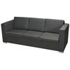 VidaXL 3-seater Sofa Fabric Dark Grey 243584
