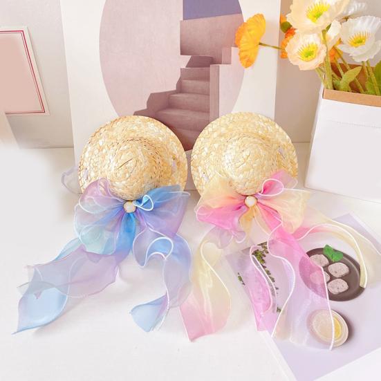 Кошачья шляпа с искусственным жемчугом, красочная лента, не вызывает аллергии, безопасна для кожи, износостойкая