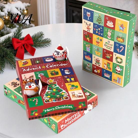 Advent Calendar for Kids 5Pcs 24-Day Christmas Box, Blank Gift Box with Interactive Holiday Game Pull-Tab Windows, Countdown Surprise Toy Container,