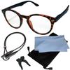 JapaNice Set of Magnifying Glass Loupe Glasses That Can Be Used with Both Hands Marble X Black Brown Marble X Black [JapaNice] 5-piece Glasses-type