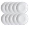 Bormioli Rocco Sturdy White Plates, Set of 10