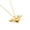 Xinxuanmei Angel Wings Heart Necklace Woman Stainless Steel Jewelry For Woman Chocker Chain Necklace Pendant Free Shipping