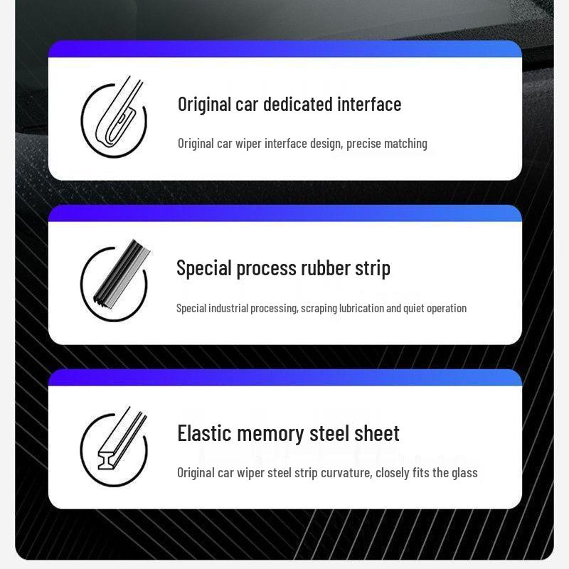 Совместимые дворники для Ford Focus 2015/16/17/19 - Бескаркасные резиновые для тихой работы