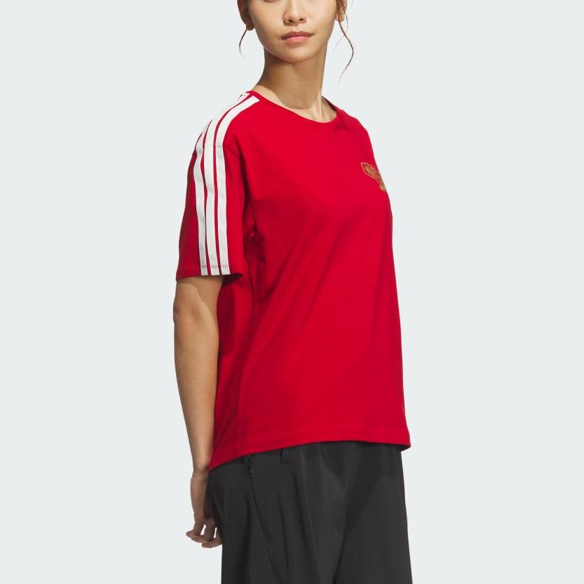 adidas CNY Осень/Зима 2024 Футболка Женская Красная JM8836