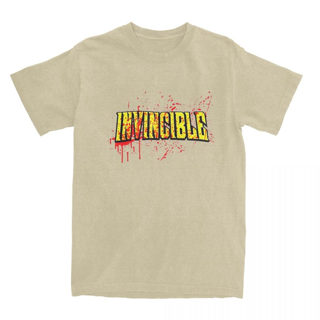 Непобедимый Логотип с Брызгами Крови Мерч Футболки Мужские Женские Взрослые Аниме 100% Хлопок Футболка Круглый Вырез Короткий Рукав Все Сезоны Топы