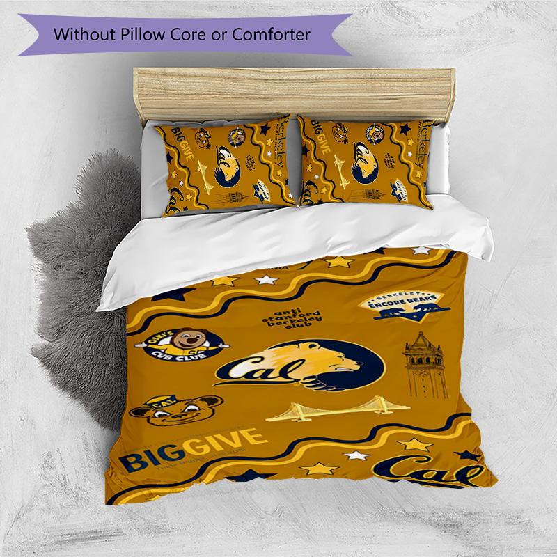 3pcs California Golden Bears pattern bedding set duvet cover set includes duvet cover &pillowcases,perfect all season bedroom decoration&gift