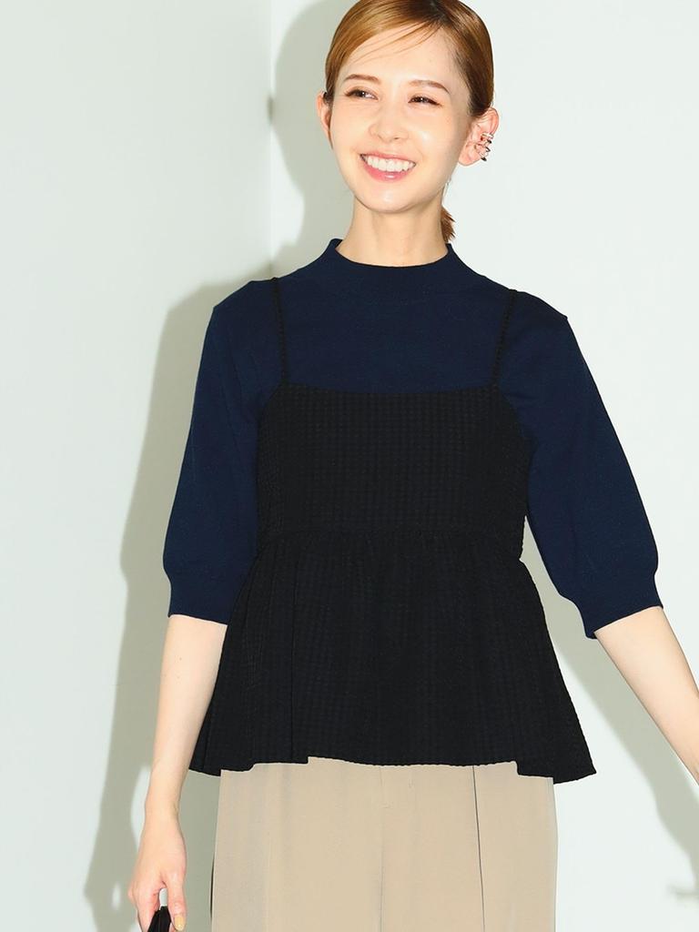 B:MING LIFE STORE by BEAMS / S/S Shirts & Blouses B:MING by BEAMS Jacquard Peplum Camisole Women's Black Small