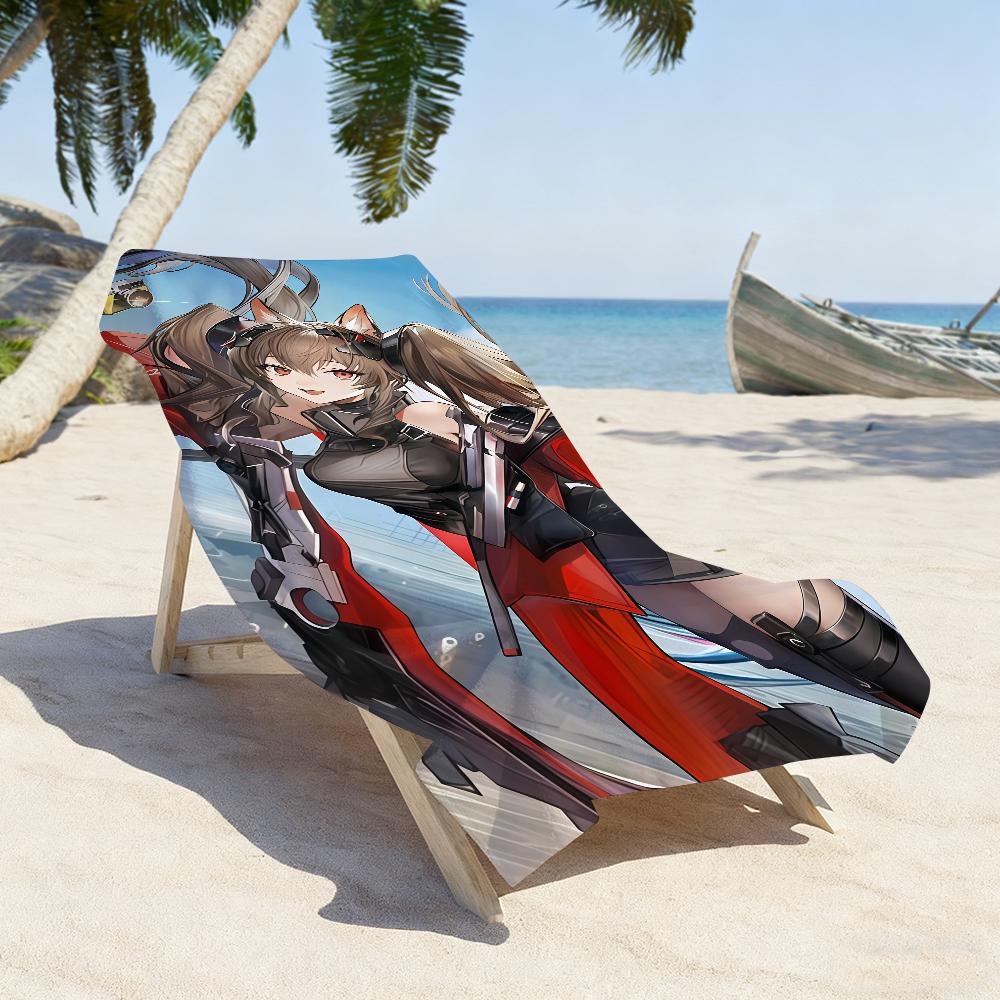Полотенце Gilberta Game Arknights Endfield Спортивное Быстросохнущее Туристическое Снаряжение для Кемпинга Песозащитное Мягкое Легкое Большое Пляжное Полотенце