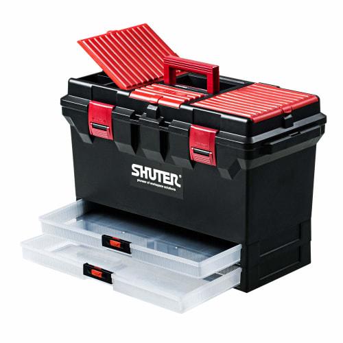 E-Supply Tool Box, Large, 27L Capacity, Small Item Storage, Drawers, Handles, Professional Grade, 56cm Wide, 25kg Weight Capacity (EEX-TBX06T)