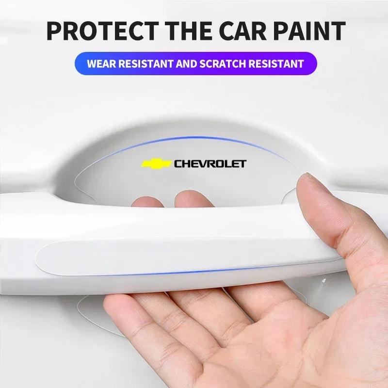 EHN5 8Pcs Car Styling Transparent Door Handle Wrist Sticker Protective Film Car Accessories For Chevrolet Cruze Aveo Captiva Lacetti