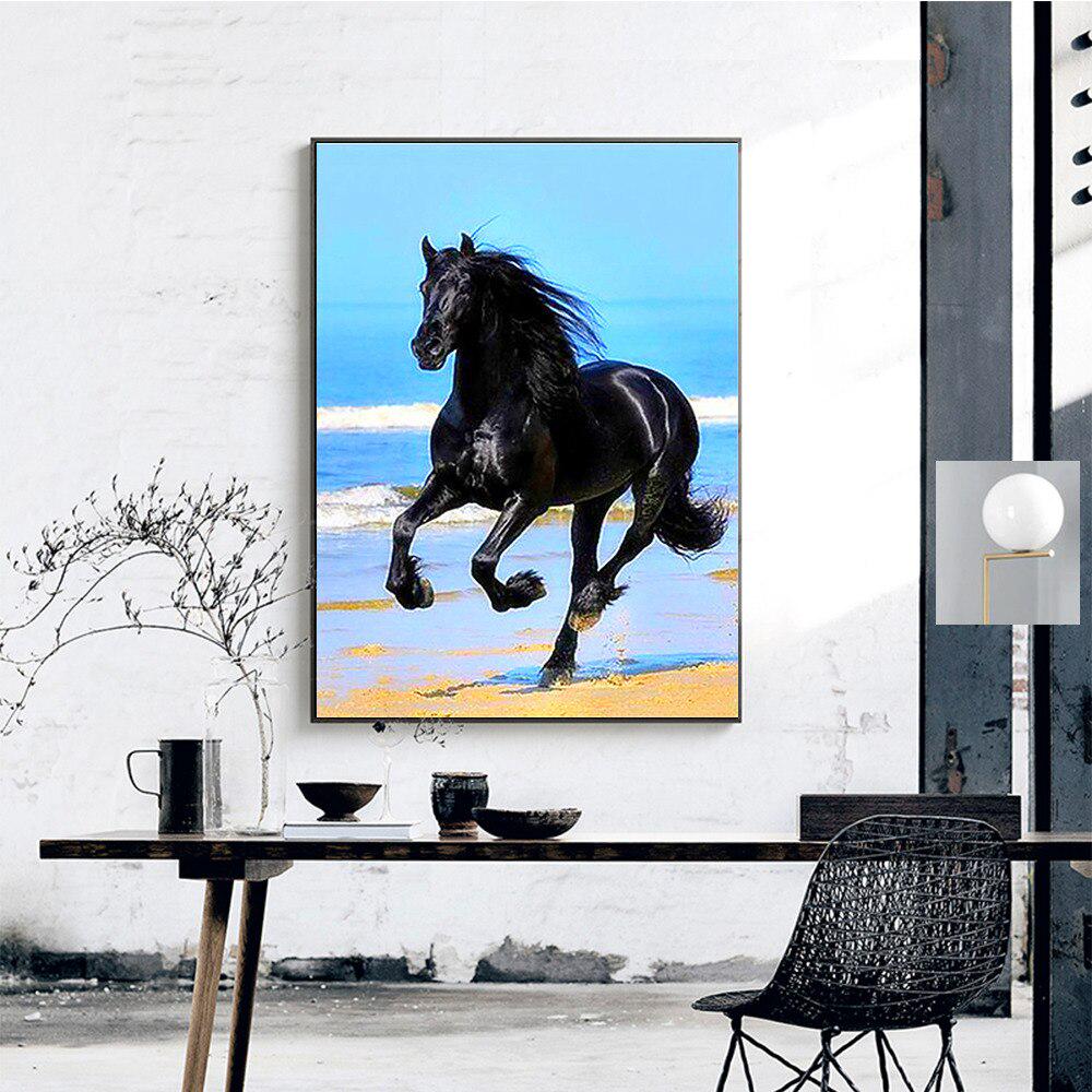 5D DIY Diamond Painting Full Round Animal Horse Diamond Mosaic Embroidery Rhinestone Picture