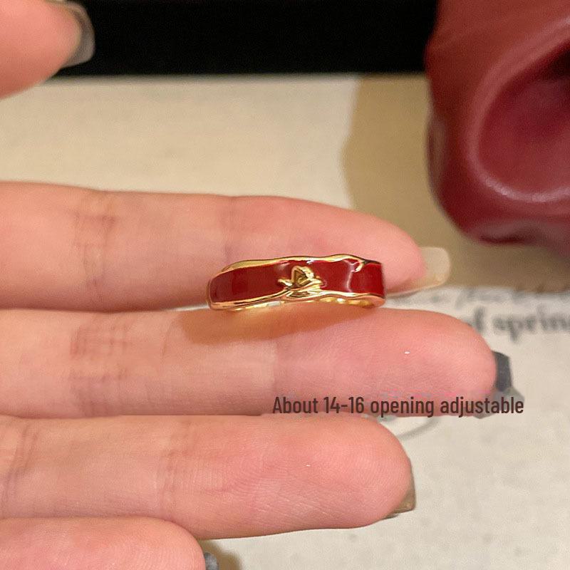 Кольцо Ankola Red Drop Oil Open Ring: Женская коллекция осень/зима: модная, универсальная и изысканная