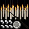 12/24/36Pcs Floating LED Candles with Magic Wand Remote Flickering Flameless Taper Candles Halloween Party Home Wedding Decor