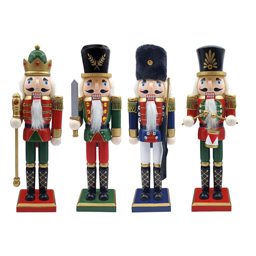 Wooden Nutcracker Ornament Christmas Decoration for Party Holidays Festive