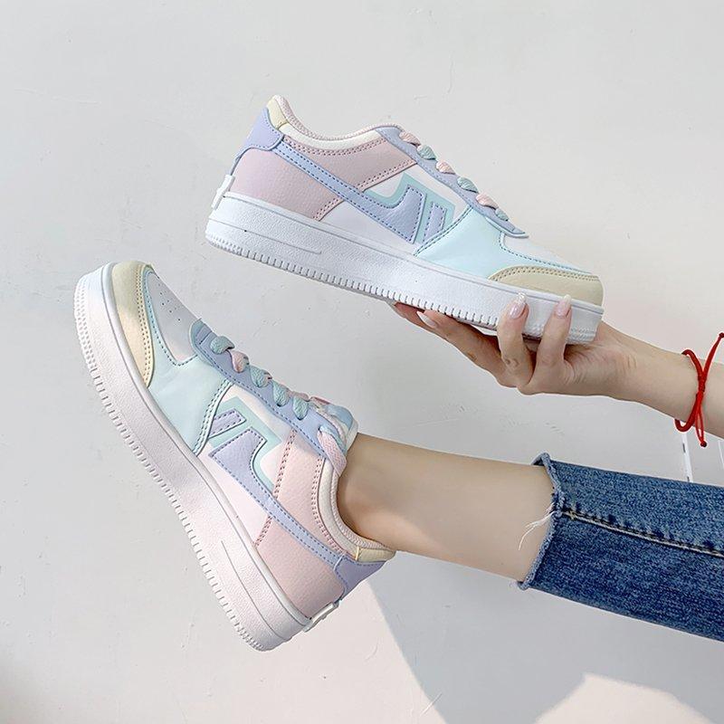 Fashion Women Sneakers Fashion Color Matching Platform Sneakers Women Vintage Vulcanize Spring Summer Casual Flat Tennis Female Footwear