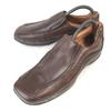 Geox Side Gore Leather Slip-on Shoes 40 25.0 Brown Lightweight Moccasin Vamp Loafers(USED)