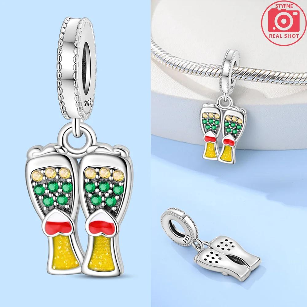 Изысканные Подвески Медь Оригинальный Зеленый Пивная Бутылка Подсолнух Бусины Подходят для Браслета Женские Ювелирные Аксессуары Подарки Своими Руками