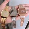 Модные унисекс модные сенсорные экраны унисекс золотые водонепроницаемые винтажные часы для женщин и мужчин