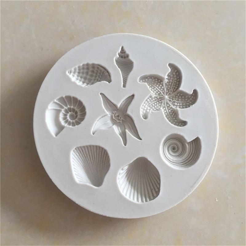 Ocean Biological Conch Sea Shells Chocolate Cake Silicone Mold Kitchen Tools