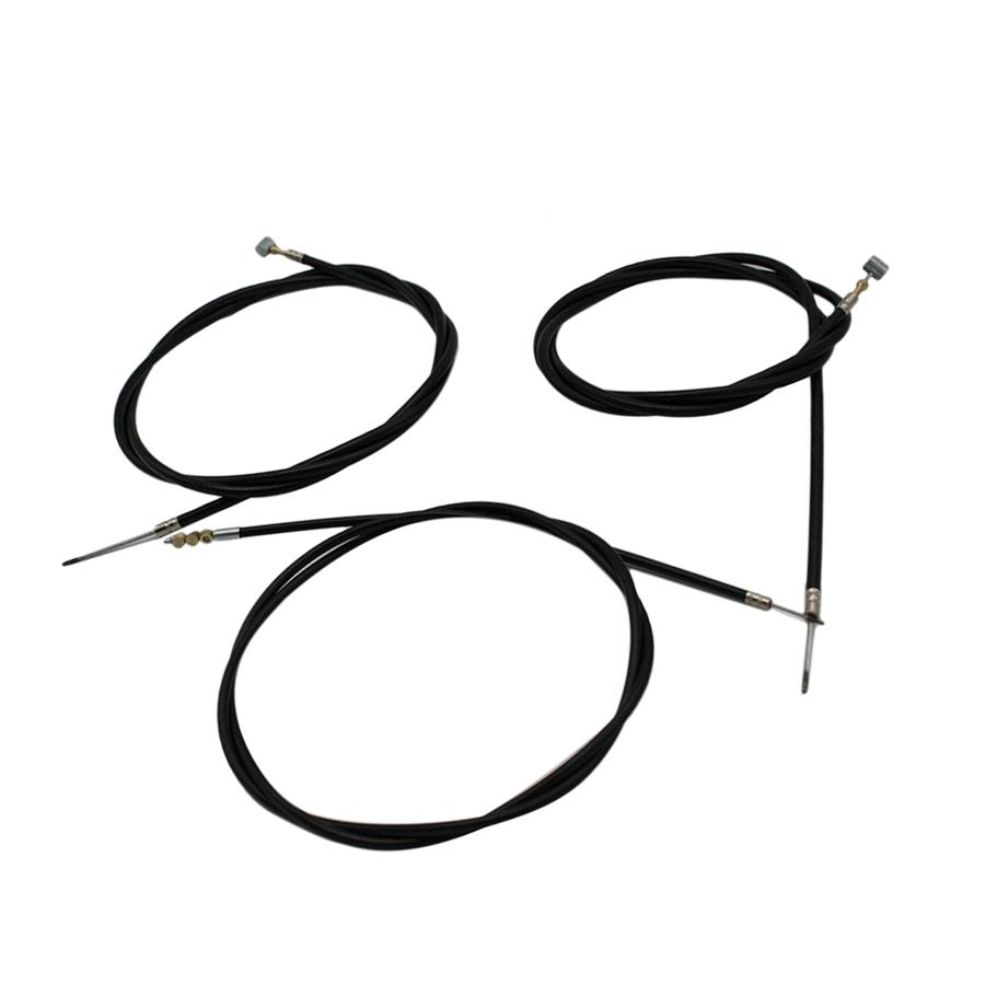 3x Universal Cable Kit Clutch Brake Throttle Wire Set For Motorcycle Restoration