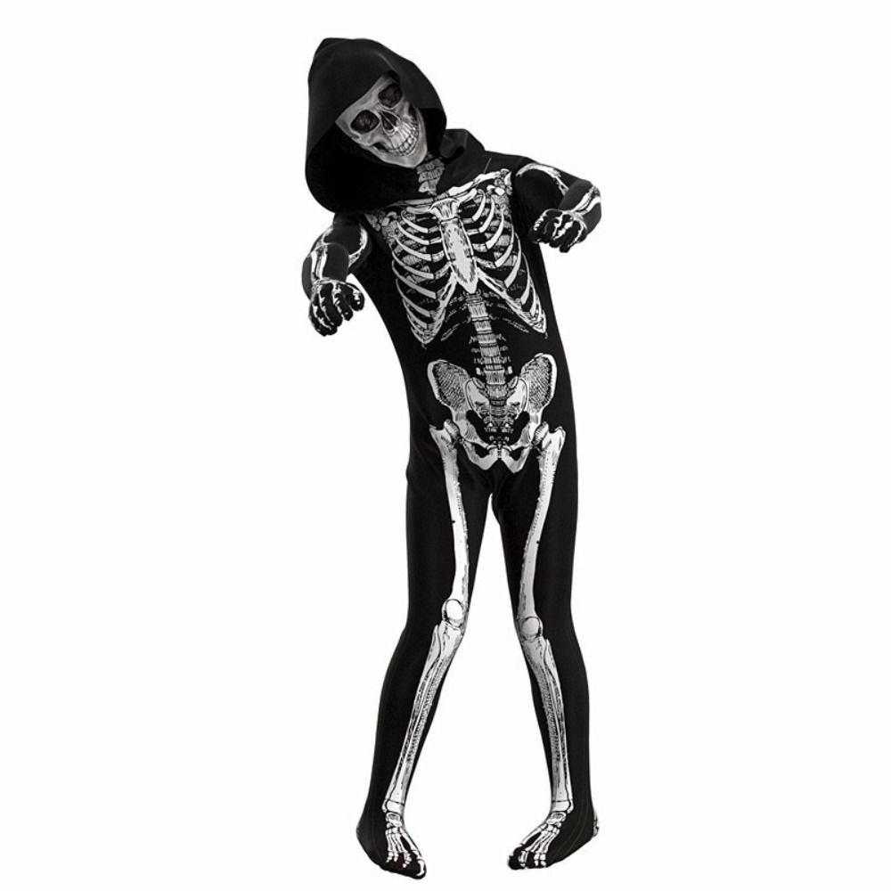 Polyester Halloween Cosplay Costume Separate Headgear Skull Bodysuits  Halloween