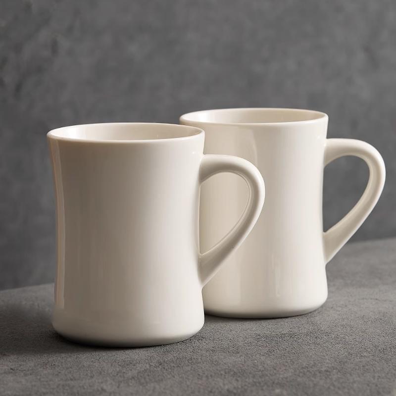 350ML White Ceramic Mug Home Coffee Mug Ceramic Mug Living Room Coffee Table Decoration Ornament Breakfast Drinking Utensil
