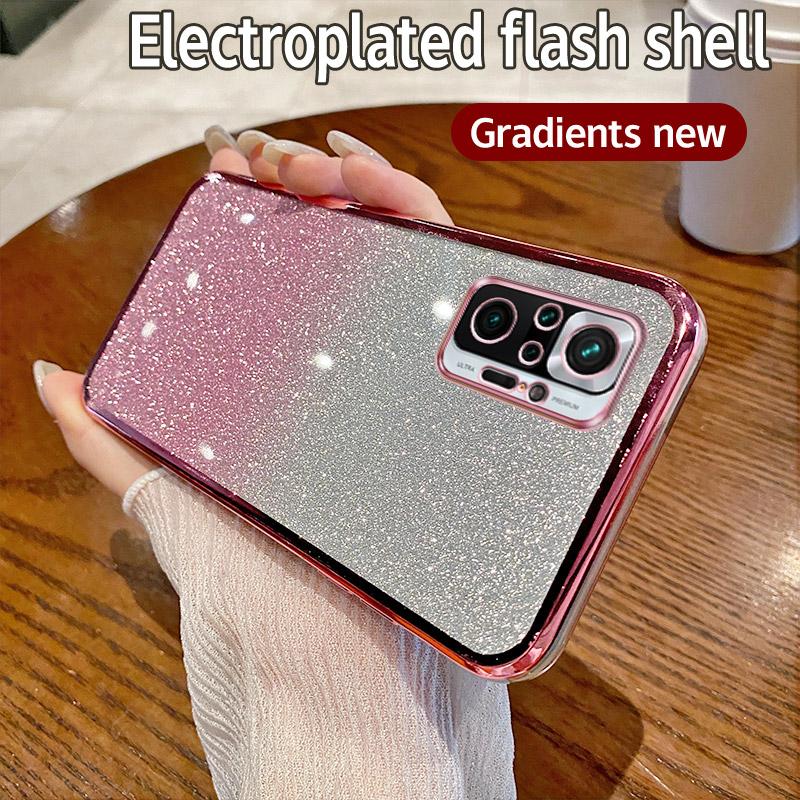 Чехол для Xiaomi Redmi Note10 Pro Чехол для телефона Redmi Note 10 Pro Max с блестящим покрытием, силиконовый объектив камеры, мягкая задняя крышка