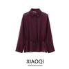 Fashion Style 2024 Fall and Winter New Women's Clothing Commuter's All-Matching Bowknot Decoration Vertical Long Sleeves Shirt 8907015