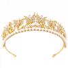 Корона для волос с жемчугом и стразами для невесты и подружки невесты, корона из сплава жемчуга принцессы, подиумные украшения