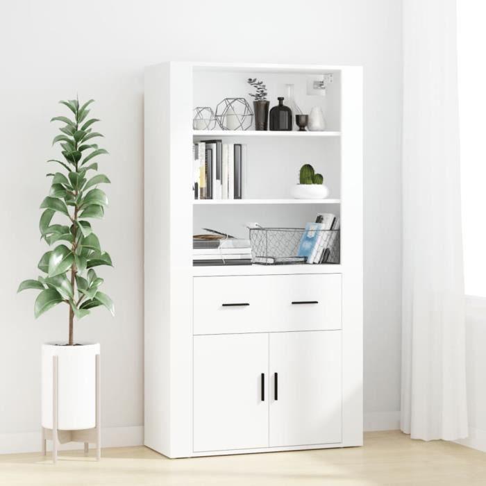 VidaXL Buffet haut Blanc Bois d'ingénierie 3185375