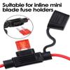 Мини-ножевой автомобильный держатель предохранителя Водонепроницаемый предохранитель 12В 30А 5/10 шт. Гнездо в линии Адаптер выключателя Защищенная от брызг коробка Держатель предохранителя