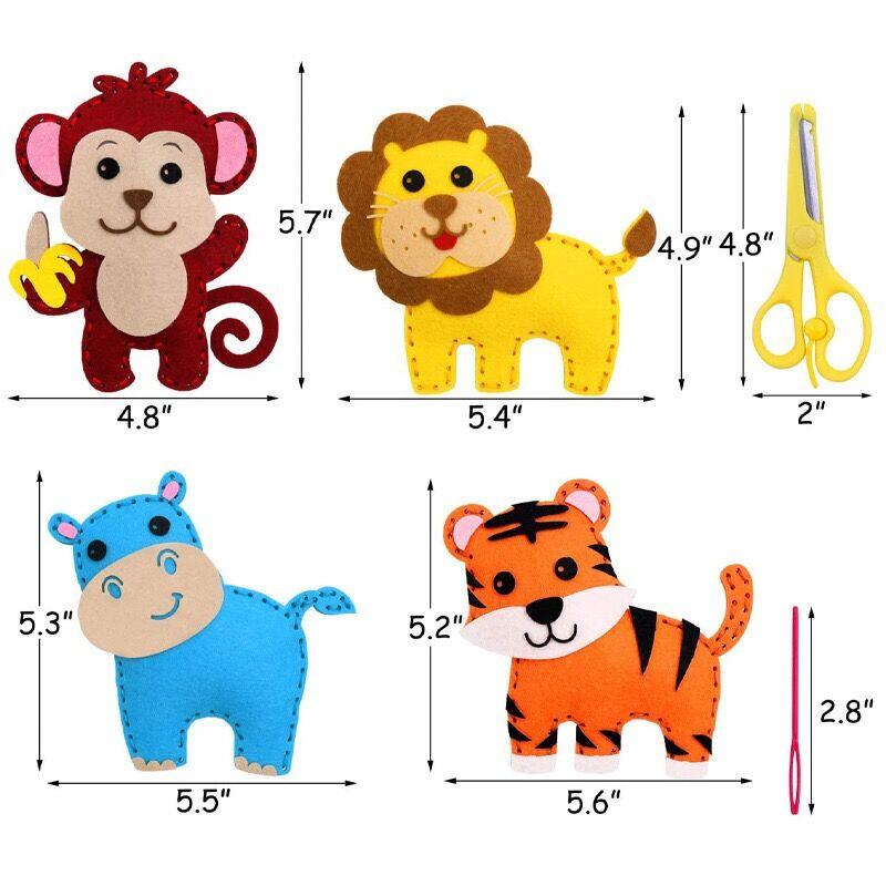 Набор для рукоделия с животными, лесные существа, сделай сам, Вышивание из фетра, плюшевые животные для детей, начинающих, обучающий набор для шитья, детская художественная игрушка