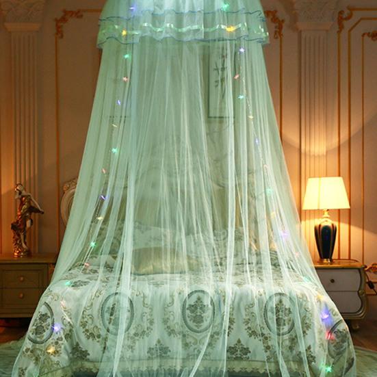 Ruffle Dome Ceiling Mosquito Net Princess Mesh Canopy Dust-proof Bedroom Decor