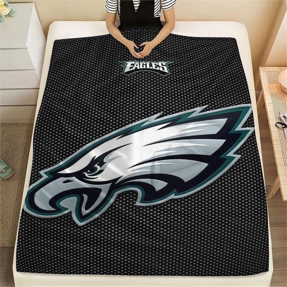Eagles Printed Flannel Blanket, soft throw for bedroom sofa, washable, fan merchandise, great gift.