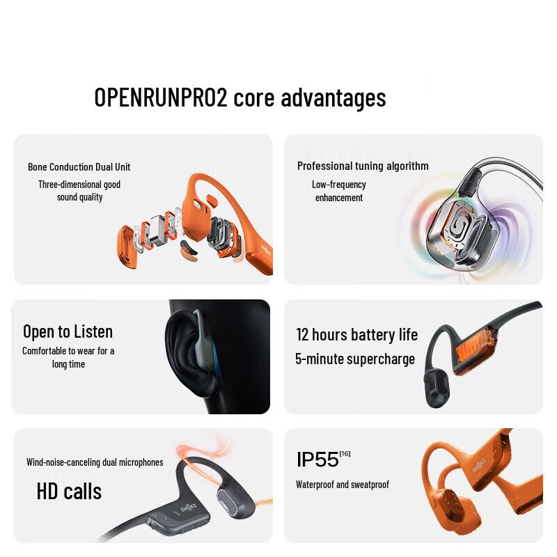 Shokz OpenRun Pro 2 Bone Conduction Sport Headphones