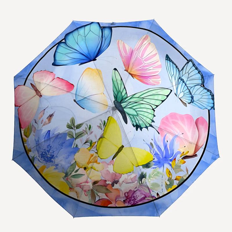 1pc Butterfly Garden Folding Umbrella, Durable, Suitable for Outdoor Activities or Rain, Suitable for Commuting yy251027108