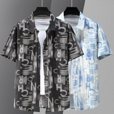 Мужская рубашка оверсайз, летняя мода, большие размеры 4XL-11XL, повседневные рубашки с короткими рукавами для мужчин, топы