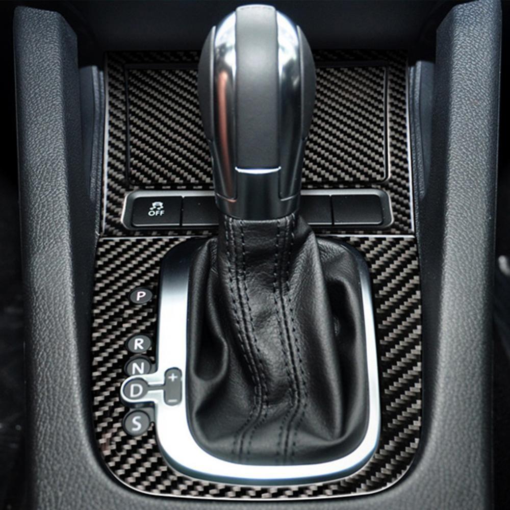 Углеродное волокно для VW Golf 6 08-12 gti R MK6, автомобильные наклейки, интерьерный стиль, переключение передач, CD, медиа-панель, вентиляционное отверстие, накладка