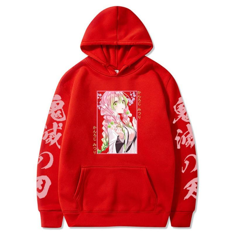 Аниме Demon Slayer Kanroji Mitsuri толстовки с длинными рукавами Y2K одежда унисекс Япония Манга графика пуловеры топы
