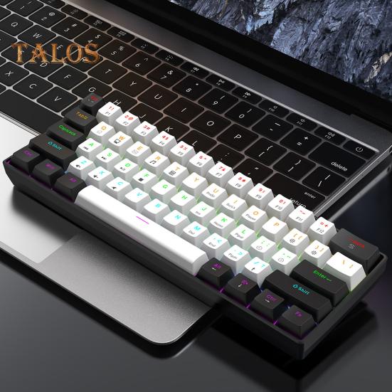Проводная механическая игровая клавиатура с RGB-подсветкой, эргономичный дизайн, 61 клавиша, компактная мини-проводная офисная клавиатура для ноутбука