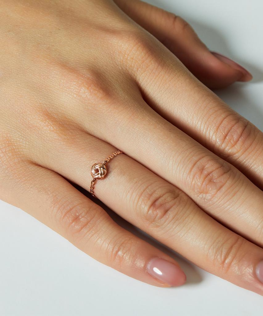 Helene Jewelry 14K Шарм-моток Лестничная цепочка Золотое кольцо (Тип А)